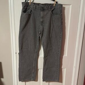 Eddie Bauer Men's Gray Wash 38 X 30 Denim Jeans Relaxed Fit